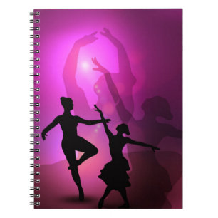 Cuaderno Diseño artístico del rosa de los bailarines de