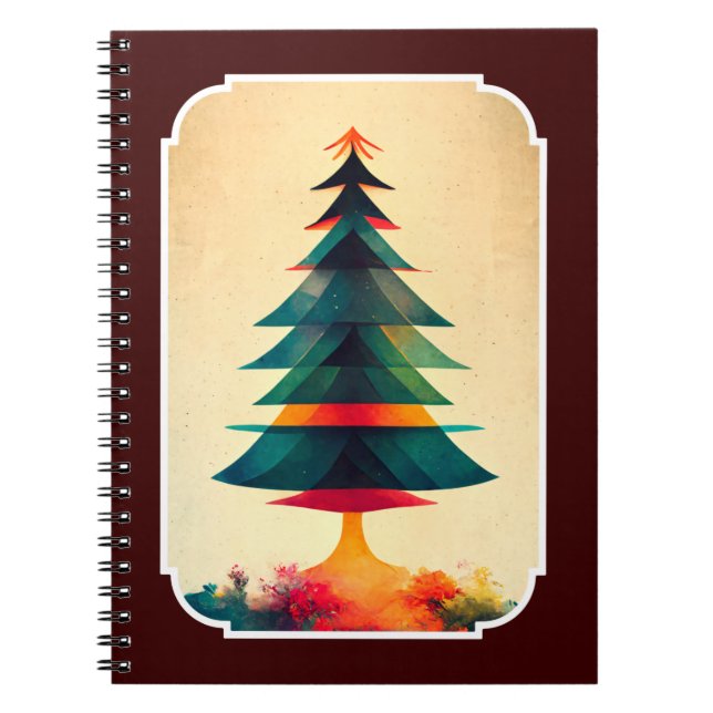 Cuaderno Diseño artístico geométrico de árbol navideño aleg (Frente)