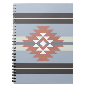 Cuaderno Diseño azteca en tonos rosa y azul