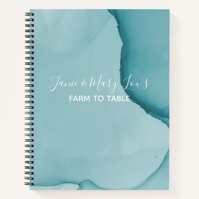 Cuaderno Diseño Azul de Tinta de Alcohol Contemporáneo Rece (Anverso)