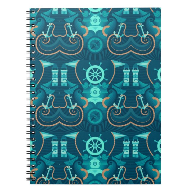 Cuaderno Diseño azul náutico (Frente)