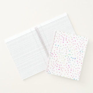 Cuaderno Diseño blanco de puntos de brillo iridiscente eleg