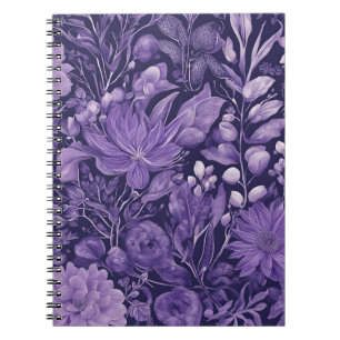 Cuaderno Diseño Botánico Elegante Sueño Morado inspirado en