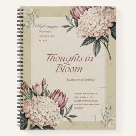Cuaderno Diseño Botánico Elegante Vintage Floral Hydrangea