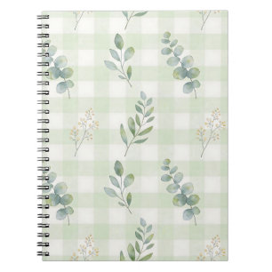 Cuaderno Diseño Botánico Verde Salvia Sin Costuras