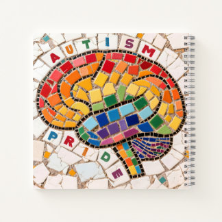 Cuaderno Diseño cerebral de arcoiris con bordado orgullosam