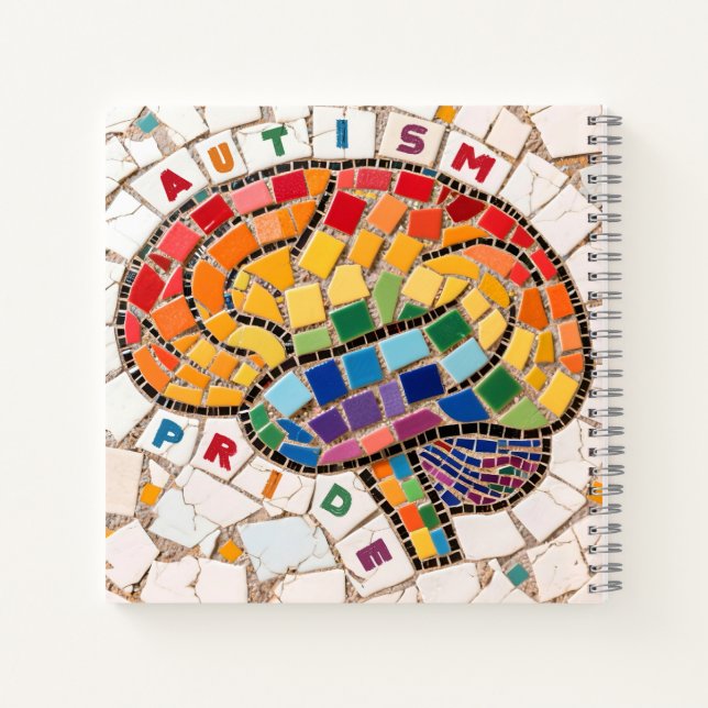 Cuaderno Diseño cerebral de arcoiris con bordado orgullosam (Reverso)