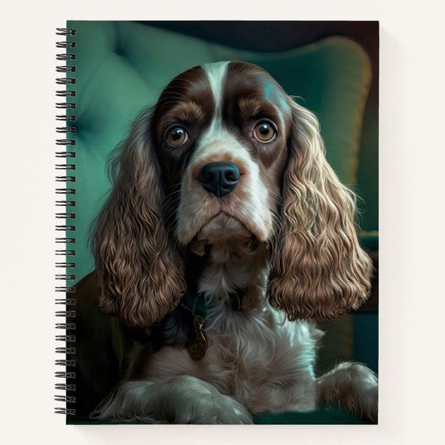 Cuaderno Diseño Clásico de Retrato de Cocker Spaniel Elegan (Anverso)