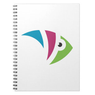 Cuaderno diseño colorido de ilustracion de peces acuarios
