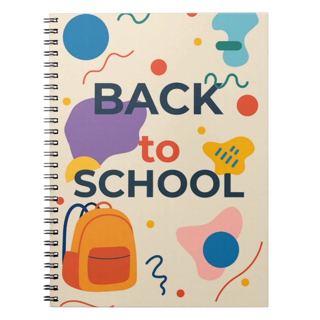 Cuaderno Diseño Colorido de Regreso a Clases con Mochila (Frente)