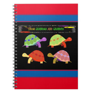 Cuaderno Diseño colorido de tortugas para nietos