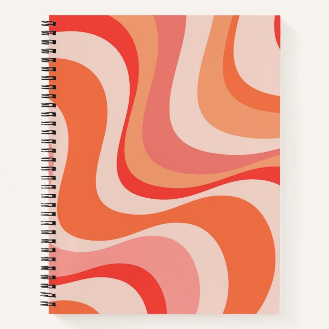 Cuaderno Diseño colorido y moderno de las olas retro (Anverso)