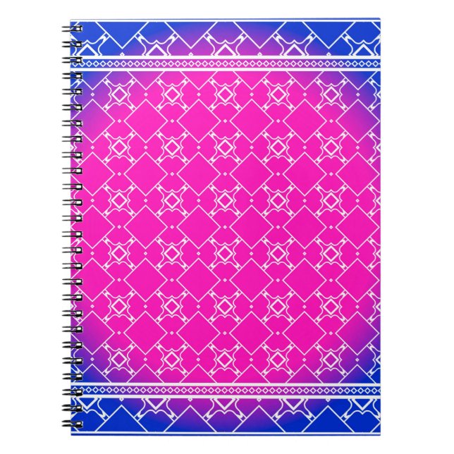 Cuaderno Diseño con patrón geométrico abstracto dibujado a  (Frente)