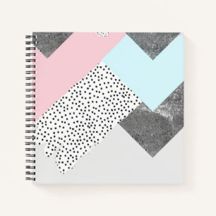 Cuaderno Diseño con puntos de mármol geométrico Pastel