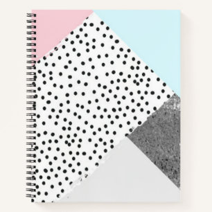 Cuaderno Diseño con puntos de mármol geométrico Pastel