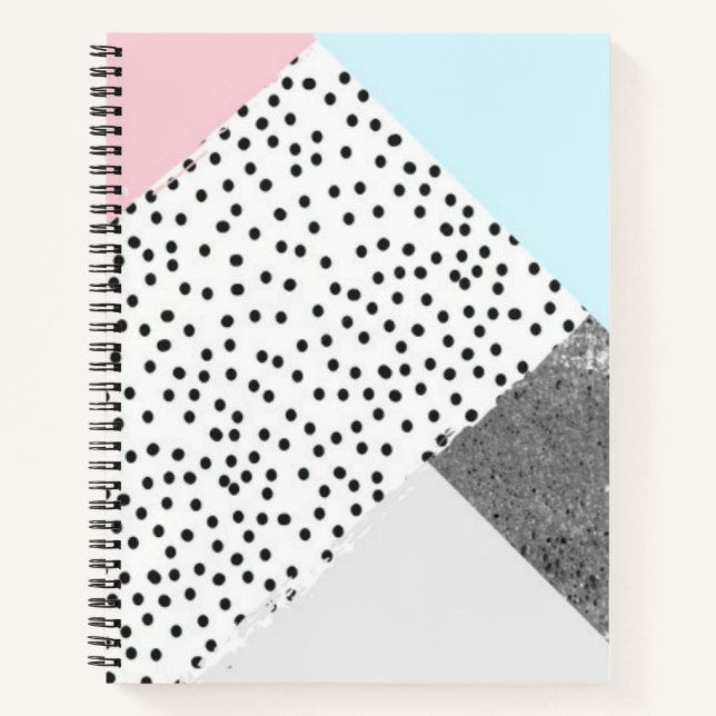 Cuaderno Diseño con puntos de mármol geométrico Pastel (Anverso)