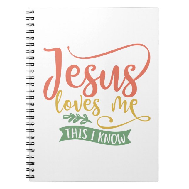 Cuaderno Diseño cristiano Jesús me ama. Esto lo sé (Frente)