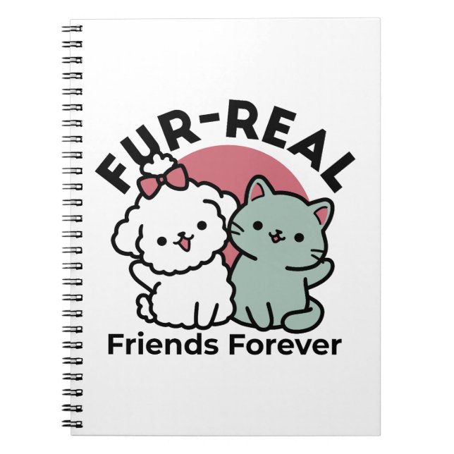 Cuaderno Diseño 'Cuatro amigos reales para siempre' de gato (Frente)