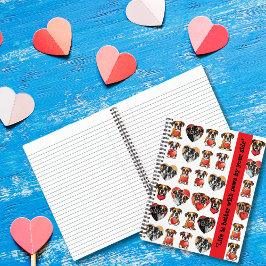 Cuaderno Diseño de acuarela Boxer Dog Valentine
