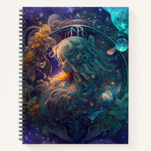 Cuaderno Diseño de Acuarela del Signo Zodiacal Virgo
