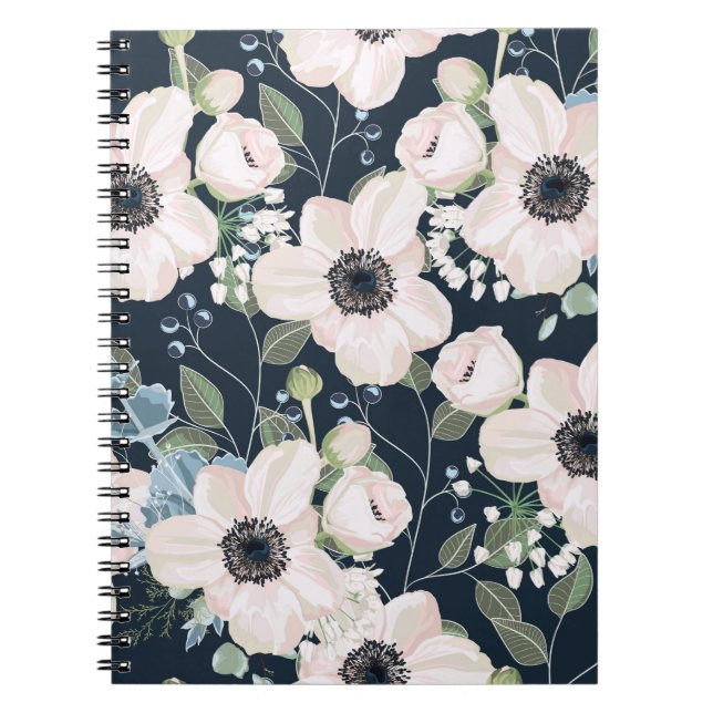 Cuaderno Diseño de acuarela floral sin patrón: g (Frente)