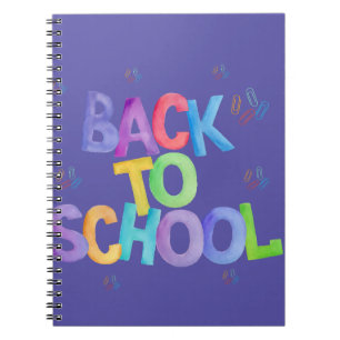 Cuaderno Diseño de acuarelas manuscritas de vuelta al cole.