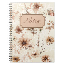 Diseño de adornos florales de color beige