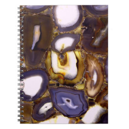 Cuaderno diseño de ágata marrón púrpura blanco