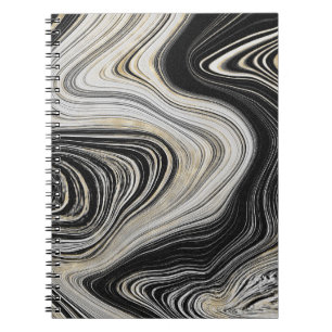 Cuaderno Diseño de Agate en Negro y Oro