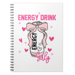 Cuaderno Diseño de Amante de Bebida Energética Girly Funny