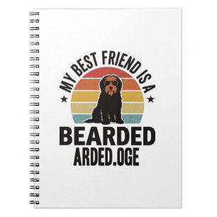 Cuaderno Diseño de amante de perro Collie barbudo puesta de