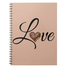 Cuaderno Diseño de amor corazón leopardo glamour
