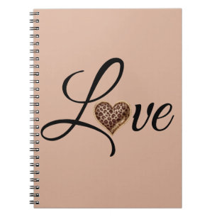 Cuaderno Diseño de amor corazón leopardo glamour