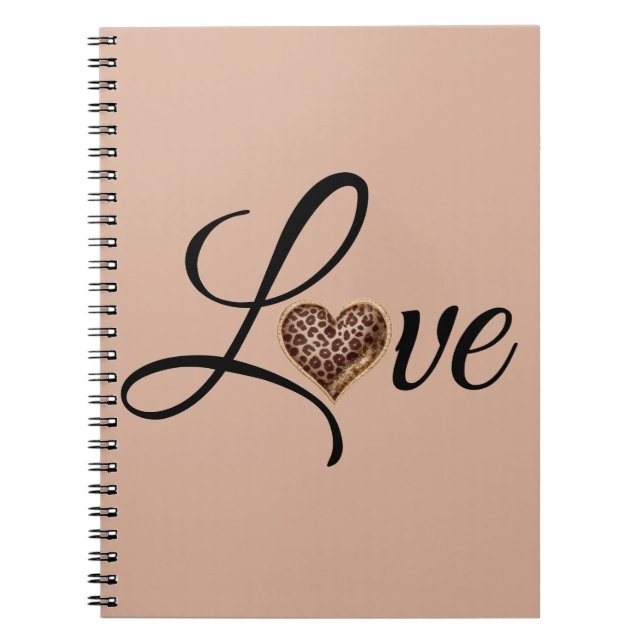 Cuaderno Diseño de amor corazón leopardo glamour (Frente)