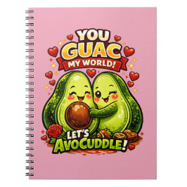 Cuaderno Diseño de amor de San Valentín de aguacate lindo,