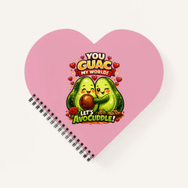 Cuaderno Diseño de amor de San Valentín de aguacate lindo,