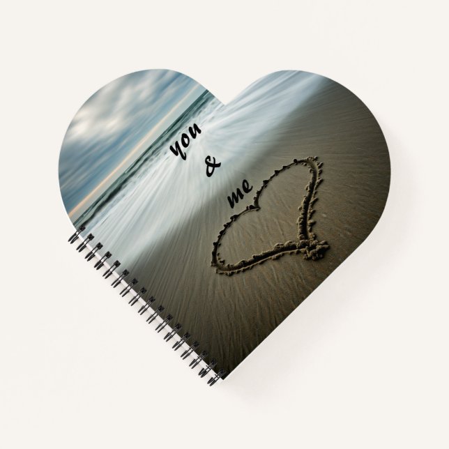Cuaderno Diseño de arena de playa "You & Me" (Anverso)