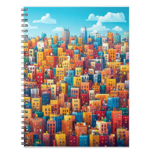 Cuaderno Diseño de arquitectura de ciudad Dibujo de acuarel