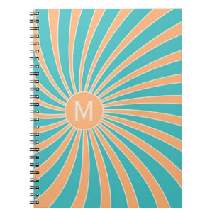 Cuaderno Diseño de arrebatos de sol de estilo retro color t