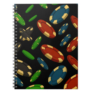 Cuaderno "Diseño de arte 3D de Chips de Casino Moderno"