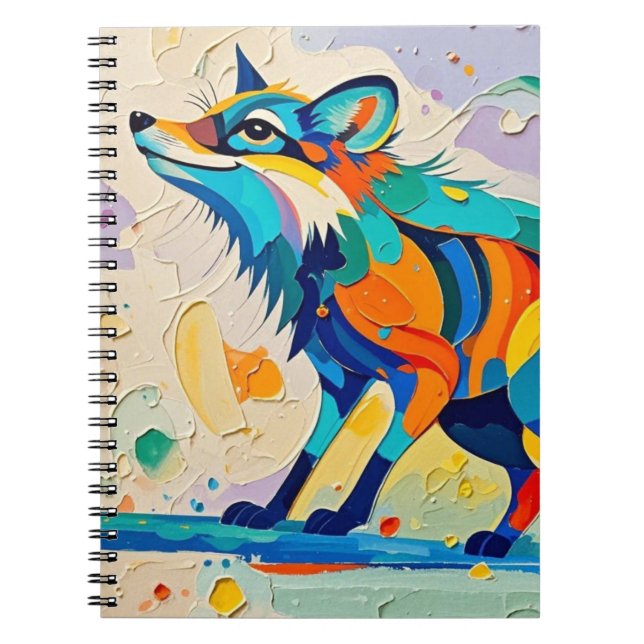 Cuaderno Diseño de arte animal abstracto de Fox Expressive (Frente)