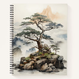 Cuaderno Diseño de arte Bonsai Tree en la naturaleza japone