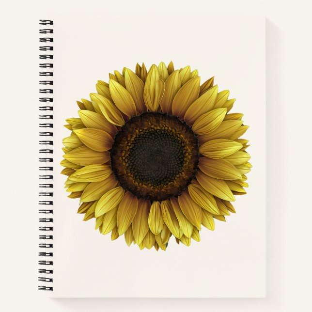 Cuaderno Diseño de arte botánico Vivid Sunflower (Anverso)