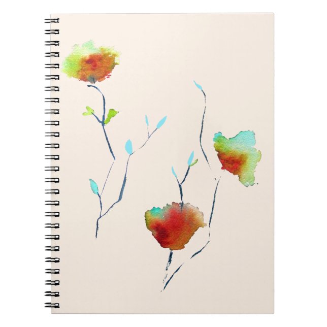 Cuaderno Diseño de arte de flores abstracto moderno (Frente)