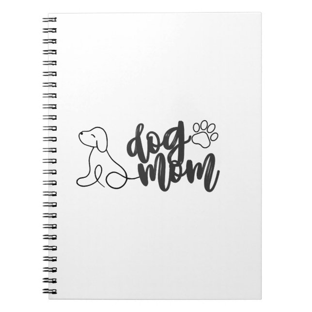 Cuaderno Diseño de arte de línea de mamá de perro Amante de (Frente)