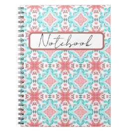 Cuaderno Diseño de Arte de Patrón Continuo Floral Colorido