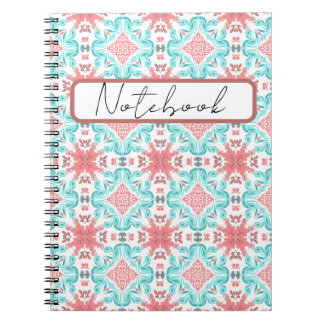 Cuaderno Diseño de Arte de Patrón Continuo Floral Colorido