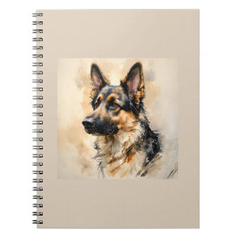 Cuaderno Diseño de arte de perro pastor alemán alsaciano