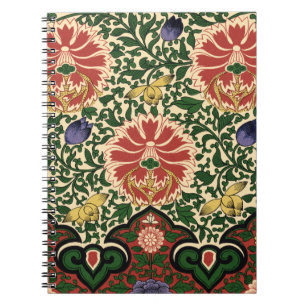 Cuaderno Diseño de Arte Floral Loto Rojo Chinoiserie de Owe