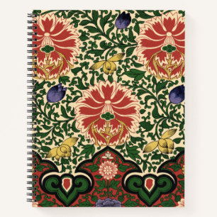 Cuaderno Diseño de Arte Floral Loto Rojo Chinoiserie de Owe